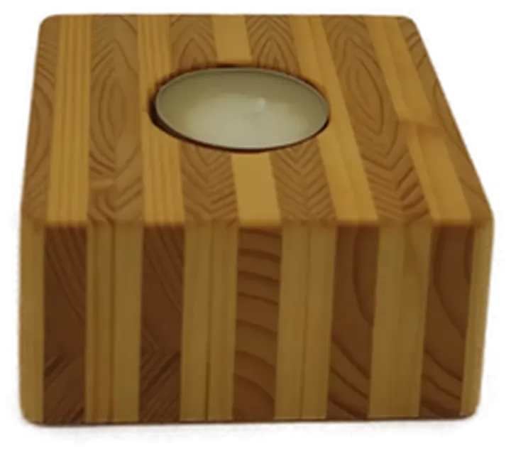 Teelichthalter aus Schichtholz quadratisch - Bild 4