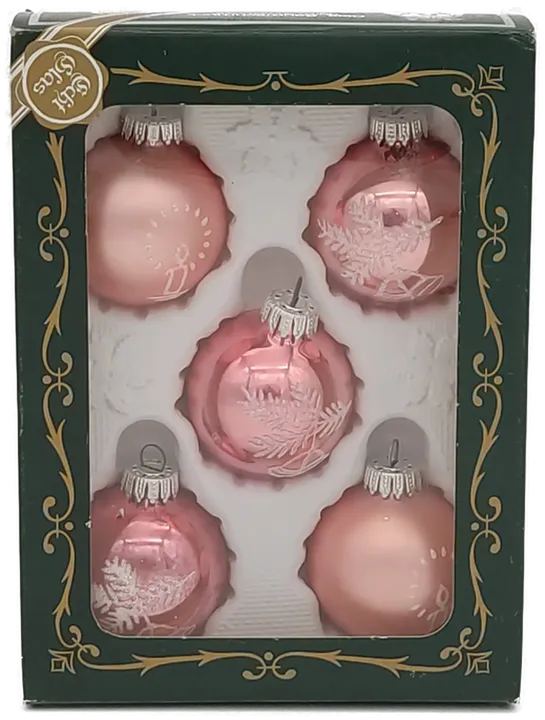 Christbaumschmuck aus Glas mit Verzierung in rosa - Bild 4