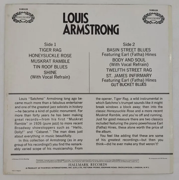 Langspielplatte - Louis Armstrong - Louis Armstrong - Bild 2