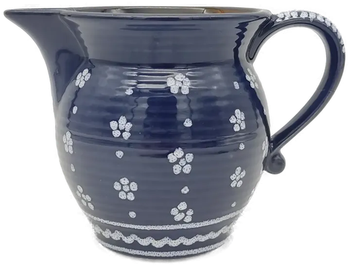 kleiner Wasserkrug aus Keramik dunkelblau  - Bild 4