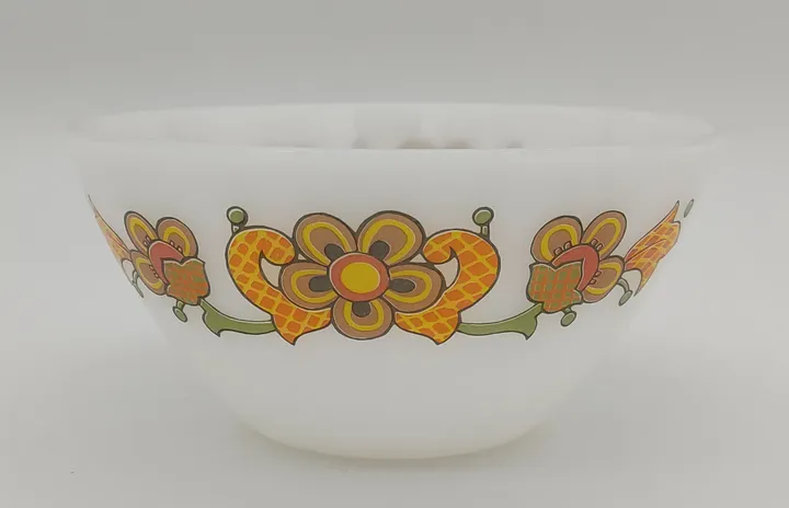 Vintage Glasschüssel mit Blumenmuster, 70er Jahre - Bild 1