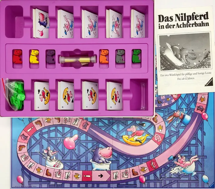 Vintage Spiel 1988 - Das Nilpferd in der Achterbahn - Gesellschaftsspiel- Ravensburger - Bild 2