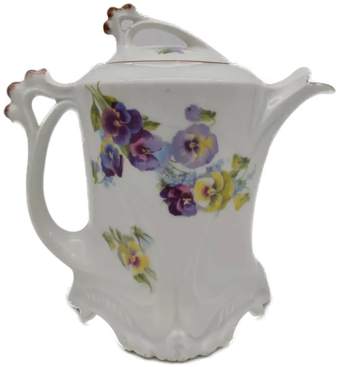 Teekanne Porzellan geblümt Höhe: 22 cm vintage - Bild 1