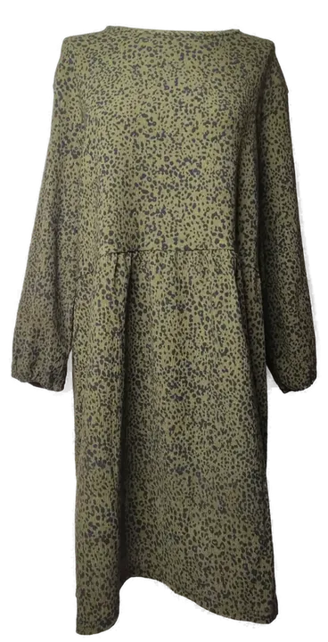 JANINA Damen Kleid grün mit Animalprint - 46 - Bild 1