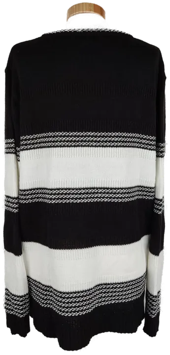 Pullover 'Via Cortesa', langarm mit Rundhalsausschnitt, gestrickt, schwarz/weiß, Größe 48 - Bild 3