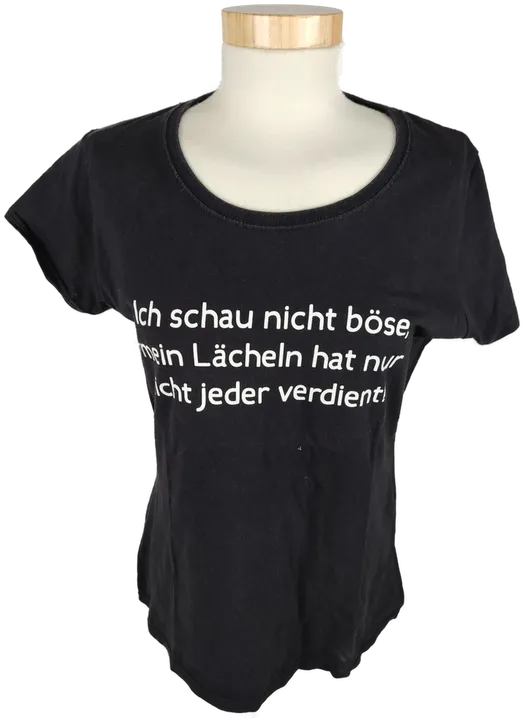 Bedrucktes Damen-T-Shirt - Größe M, schwarz - Bild 1