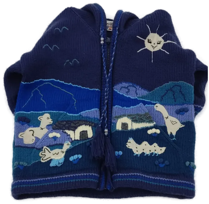 Artesanias Kinder Strickjacke Blau Gr. 6 Jahre - Bild 3