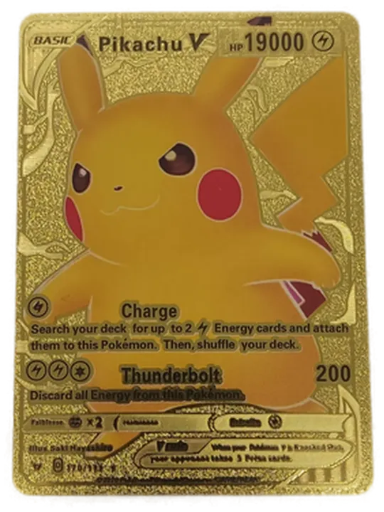 Pokémon Sammelkarte Goldfolie Pikachu BASIC - Bild 1