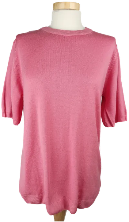 Woolmark Twinset, Pullover Kurzarm, Weste Langarm rosa /L/40 - Bild 4