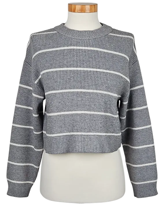 ZARA Damen Pullover, grau/weiß - Gr. S  - Bild 1