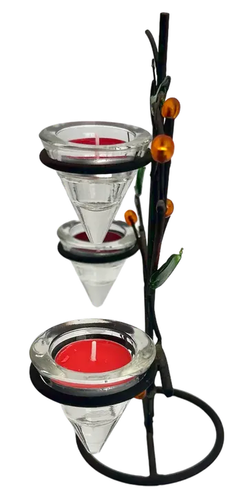 Kerzenhalter in Baumoptik für 3 Teelichter - Bild 3