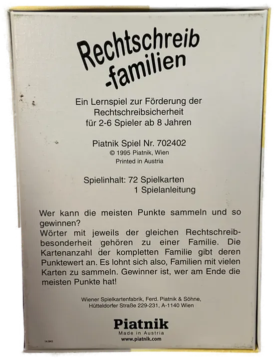 Rechtschreibfamilien - Mitbringspiel - Piatnik  - Bild 2