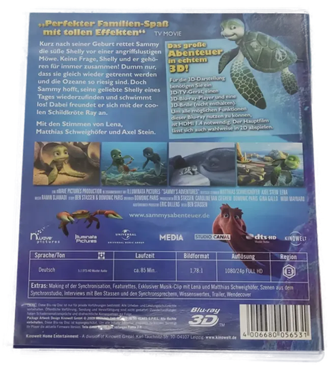 Blu-ray 3D Disc Sammys Abenteuer 