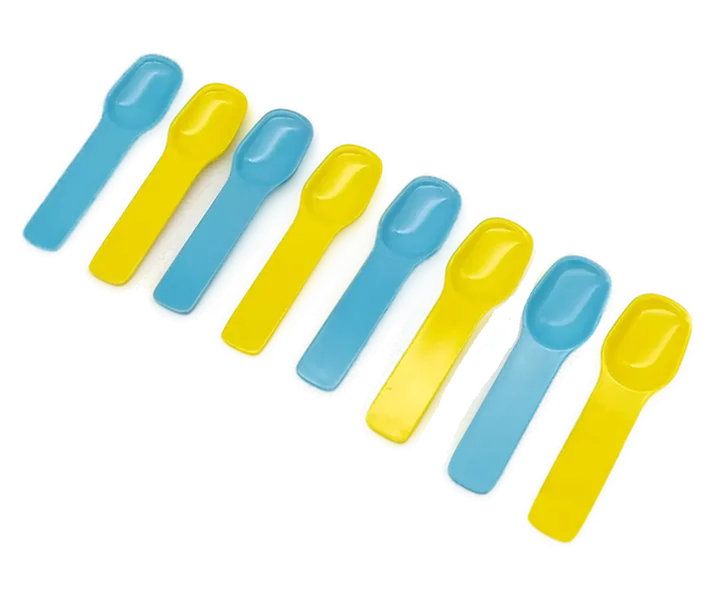 Löffel aus Kunststoff - blau/gelb - Bild 1