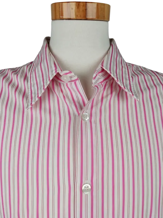 Hugo Boss Herren Kurzarmhemd, weiß/rosa - Gr. L - Bild 4