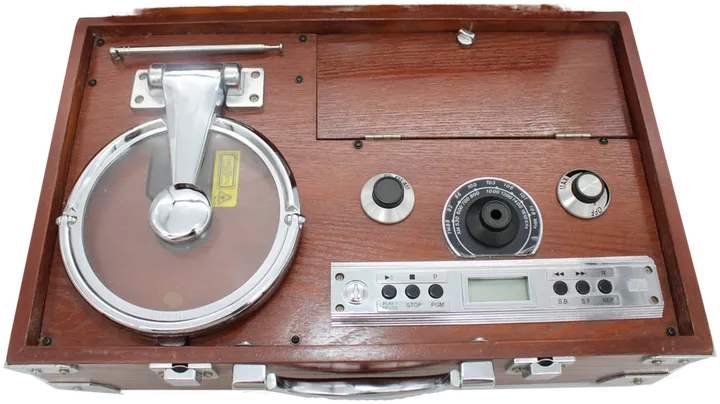 Retro-Kofferradio mit CD-Player im Holzgehäuse - Bild 4