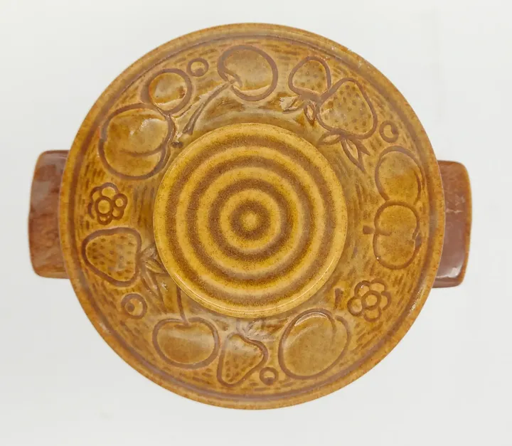 großer Rumtopf aus Keramik braun  - Bild 3