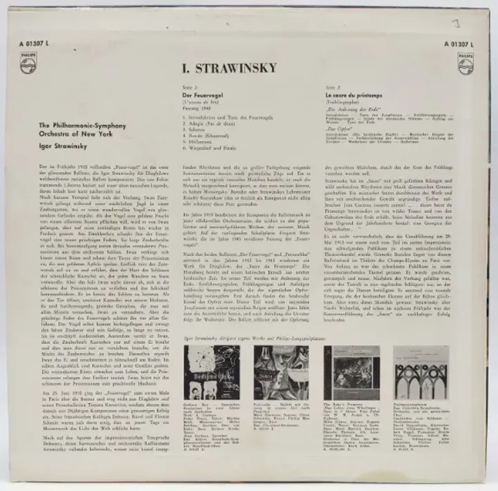Vinyl LP - Igor Strawinsky - Le sacre du printemps, L'oiseau de feu  - Bild 2