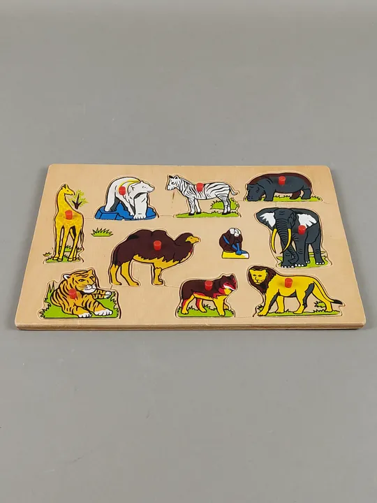 Kinderpuzzle aus Holz - wilde Tiere  - Bild 2