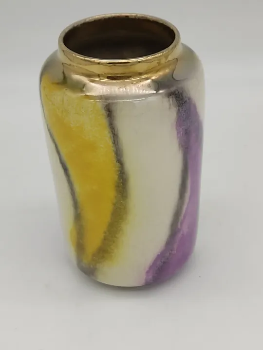WEST GERMANY Vintage-Vase Gelb/Violett  - Bild 1