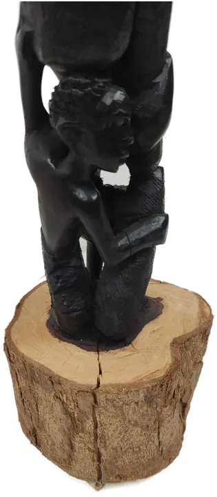 Makonde Lebensbaum Ebenholzfigur schwarz - 111 cm - Bild 6