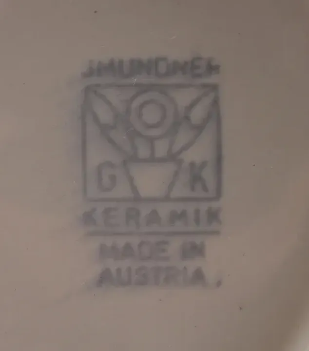 Gmundner Keramik Speiseplatte Oval - Grün Geflammt - Handbemalt - Vintage  - Bild 3