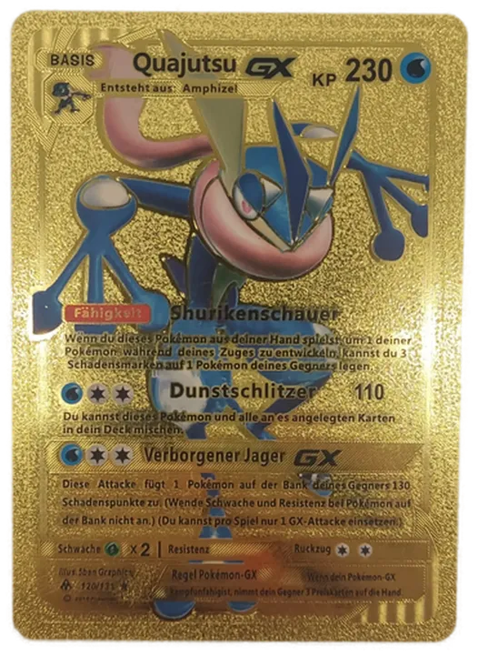 Pokémon Sammelkarte Goldfolie Quajutsu GX BASIS - Bild 1