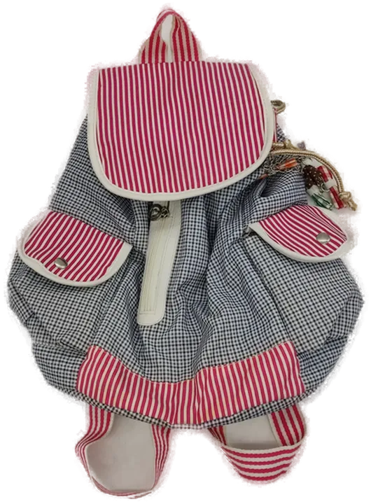 Vintage karierter Rucksack (rot-schwarz-weiß) - Bild 1