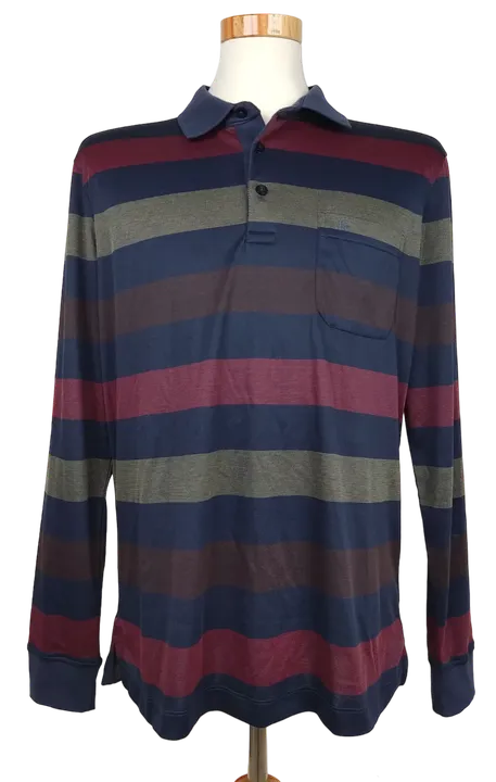 Authentic Style Herren Langarm Polo-Shirt, mehrfarbig - Gr. L  - Bild 1