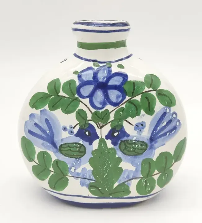 runde Vase aus Keramik blau/ grün  - Bild 1