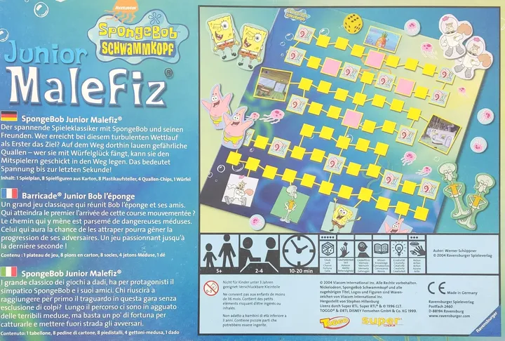 Spongebob Schwammkopf Junior Malefiz - Gesellschafsspiel, Ravensburger  - Bild 2