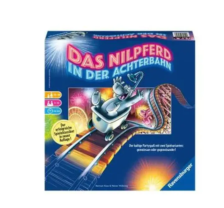 RAVENSBURGER - Das Nilpferd in der Achterbahn - Gesellschaftsspiel ab 10 Jahren - Bild 1