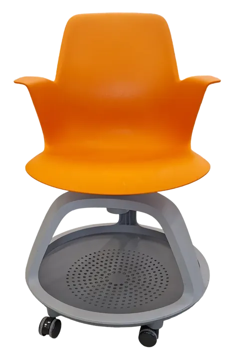 Steelcase Seminarstuhl NODE CHAIR mit praktischem Stauraum - orange  - Bild 4