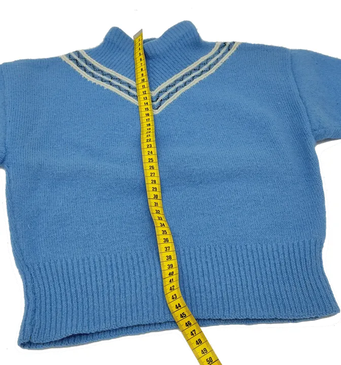 Vintage Kinder Pullover blau mit Zipper - Bild 3
