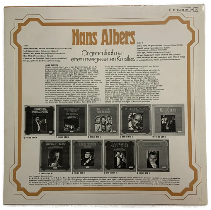 LP Schallplatte: Hans Albers  - Bild 2