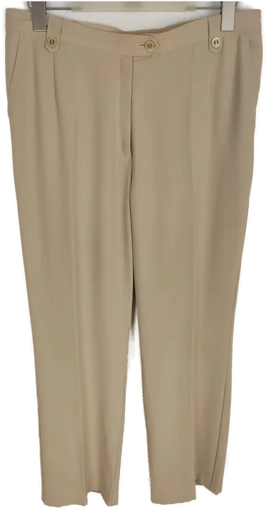 Hose, lang mit Gummizugbundeinsatz, beige mit Taschen, Größe L (geschätzt) - Bild 1