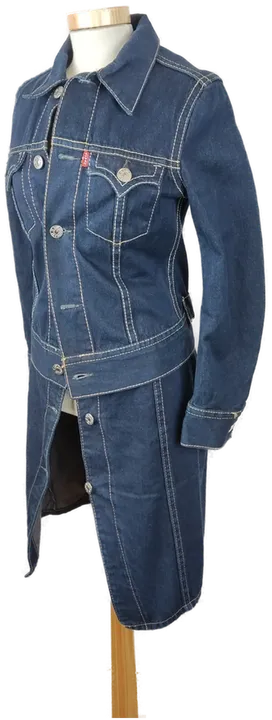 Levi's Type1 Jeanskleid Ärmellos mit passender Denim Truckerjacke dunkelblau - XS/34 - Bild 4