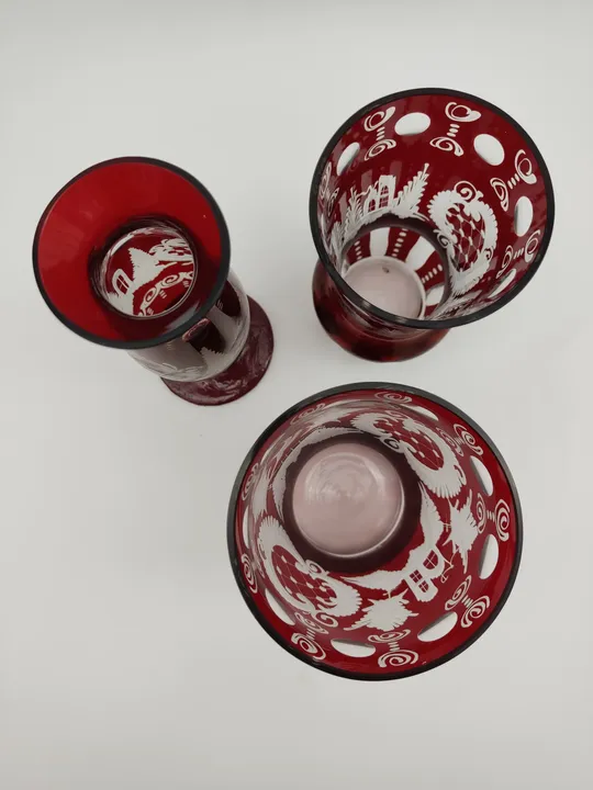 Glasvasen Set in rot 3-teilig - Bild 4