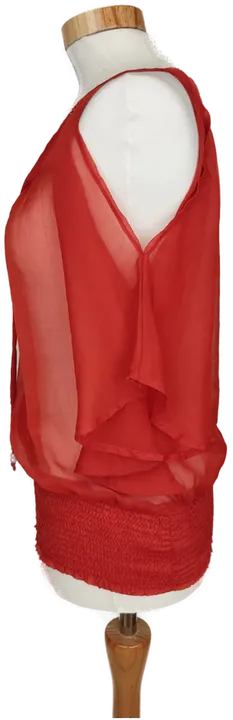 Orsay Damen Bluse rot transparent und schulterfrei - S/36 - Bild 3