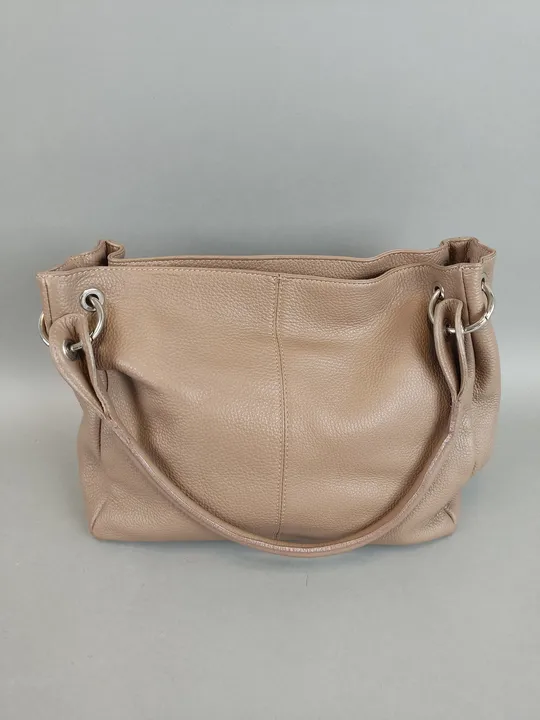 Handtasche aus Leder - taupe - Bild 8