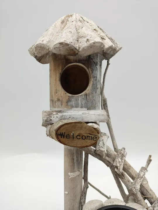 Vogelhaus-Blumentopf aus hochwertigem Holz - Bild 7