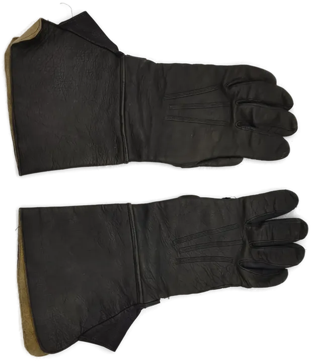 Vintage Leder Motorradausrüstung Set - Haube, Handschuhe, Schutzbrille - Bild 4