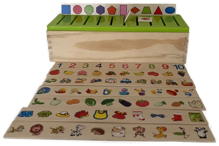 Montessori Knowledge Classification Box Kinder - Holzspielzeug Frühes Lernen Lernspielzeug  - Bild 1