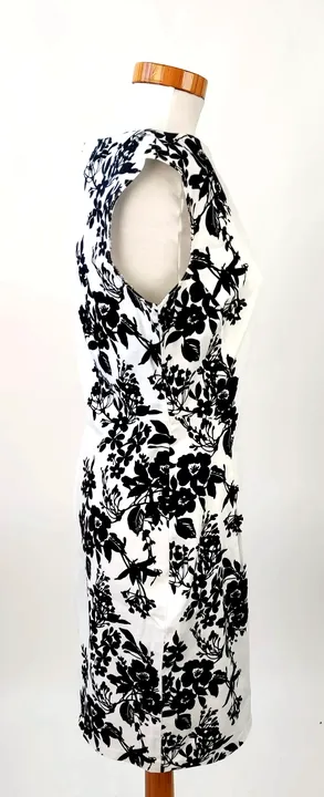 Damenkleid weiß mit schwarzen Blumen - Gr. 38  - Bild 3