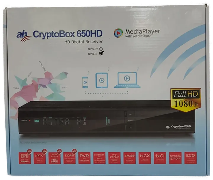 Cryptobox Full-HD Sat-Receiver 650HD - Bild 3