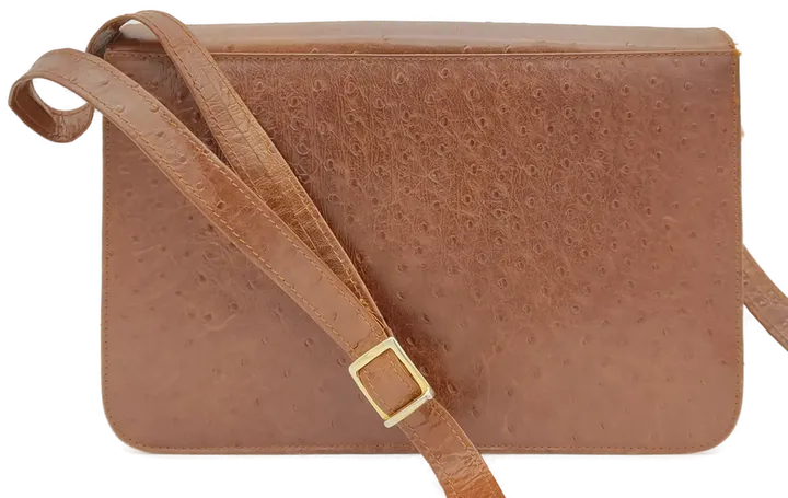 Damen Handtasche braun aus Leder mit goldenen Details  - Bild 2