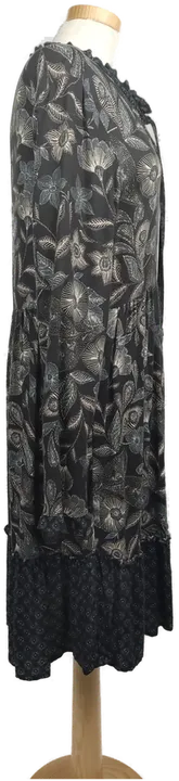 Damenkleid midi geblümt blau-grau - XL/42 - Bild 3