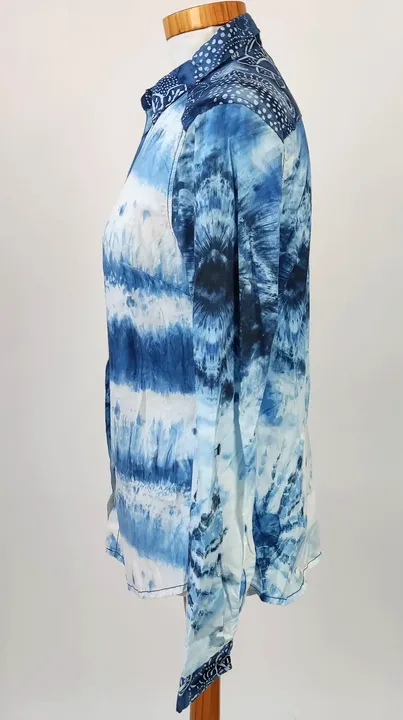 Desigual Damen Bluse blau-weiß mit Batikmuster - S - Bild 2