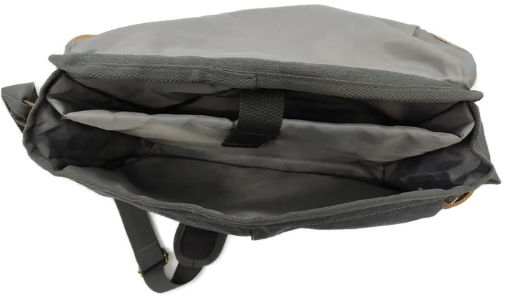 New York Laptop-Tasche grau mit hellbraunen Leder-Laschen - Bild 5