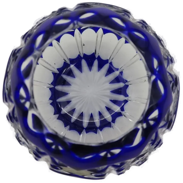 Bleikristall Kugelvase Teelichthalter handgeschliffen mundgeblasen kobaltblau - Bild 2